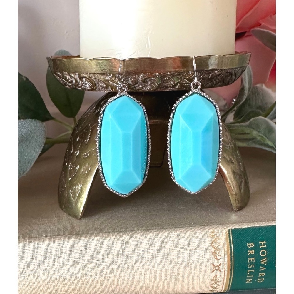 Boutique  silver and light blue earrings.